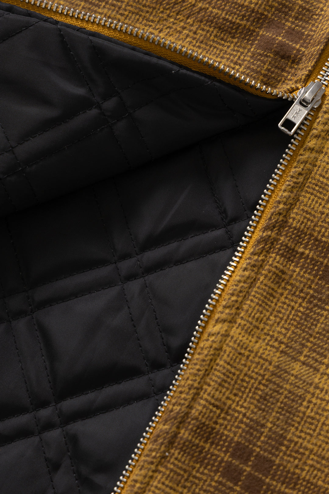 Thistle Plaid Padded Work Vest - Ochre