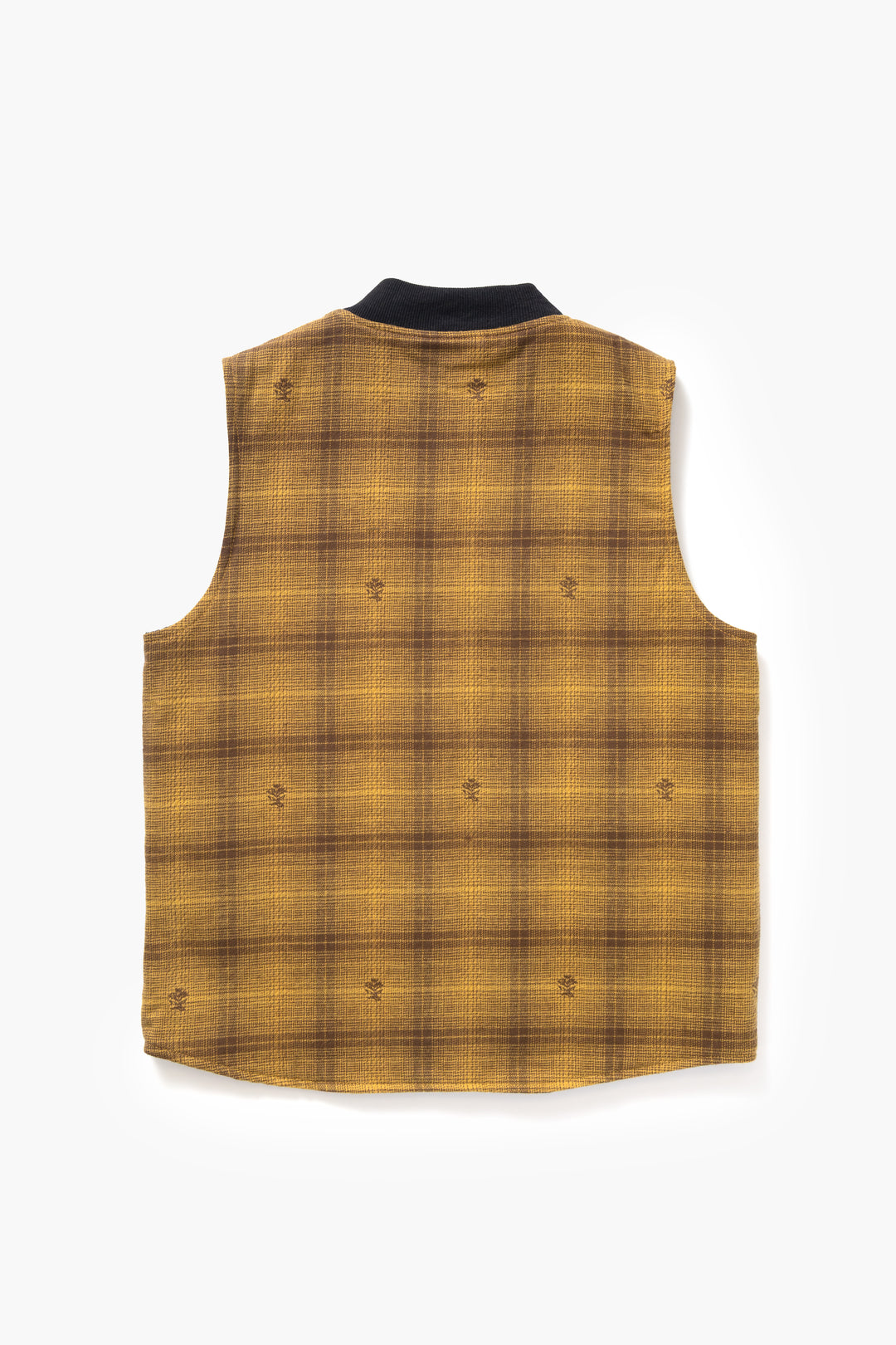 Thistle Plaid Padded Work Vest - Ochre