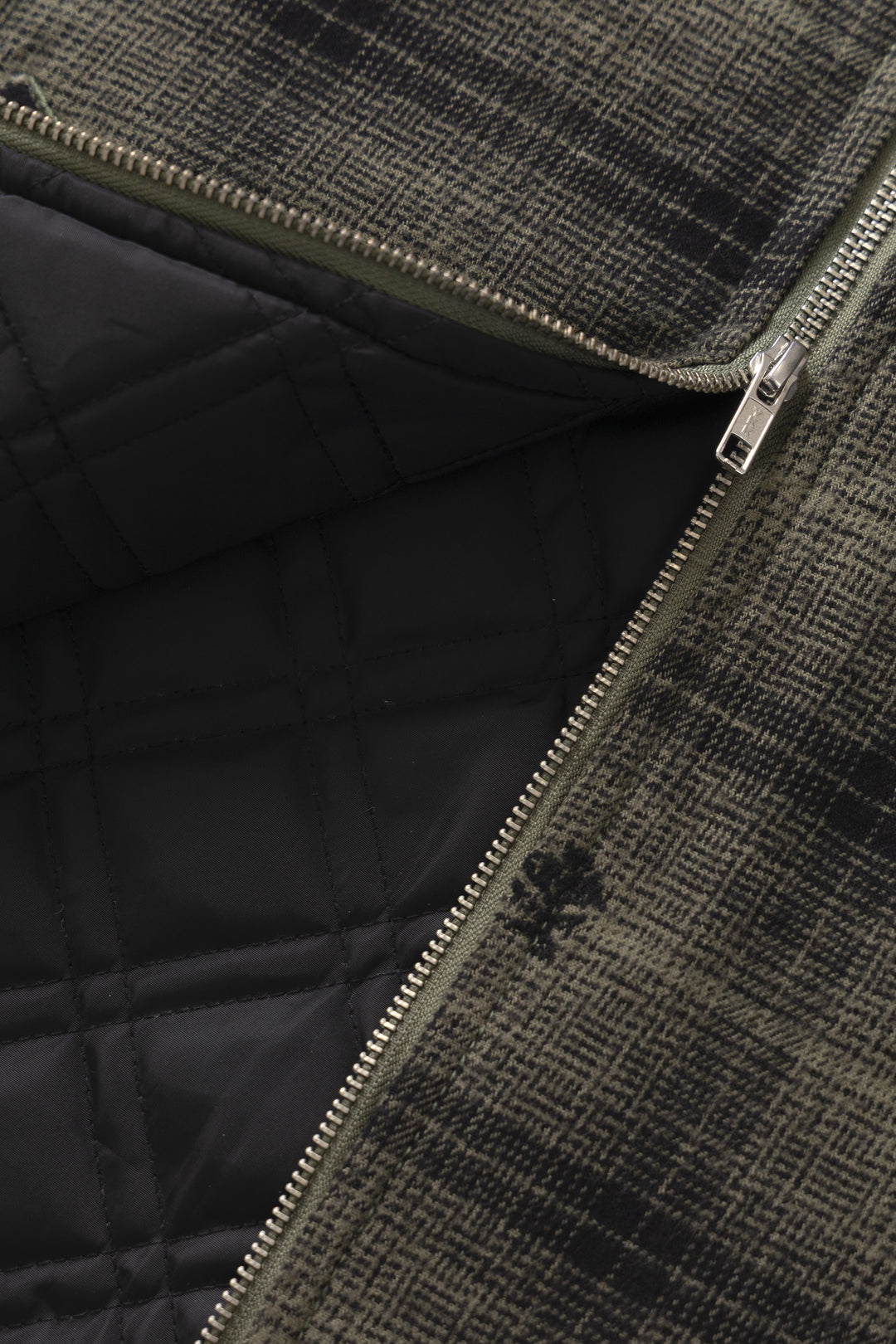 Thistle Plaid Padded Work Vest - Olive