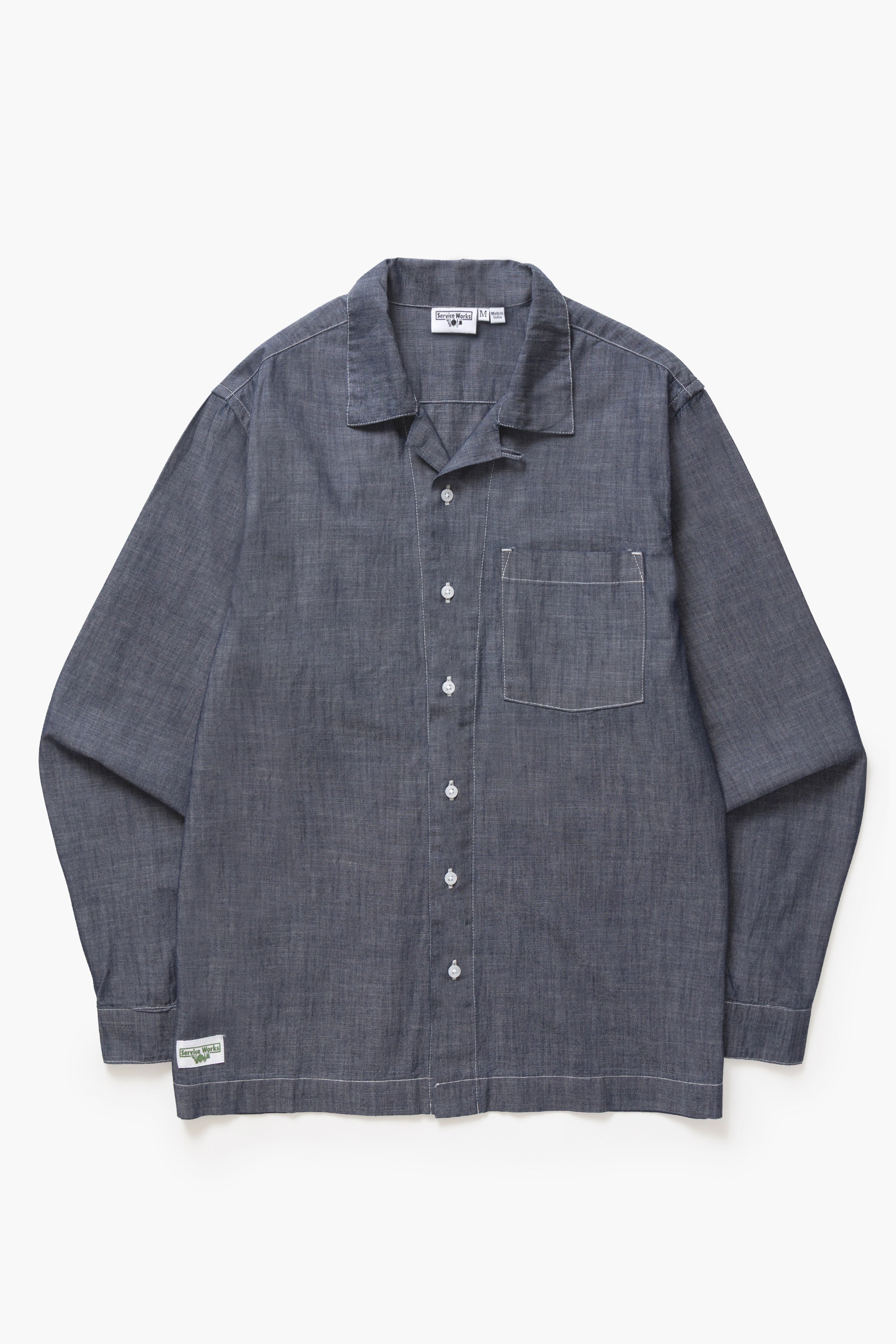 Chambray Resort Shirt - Dark Blue – Service Works London