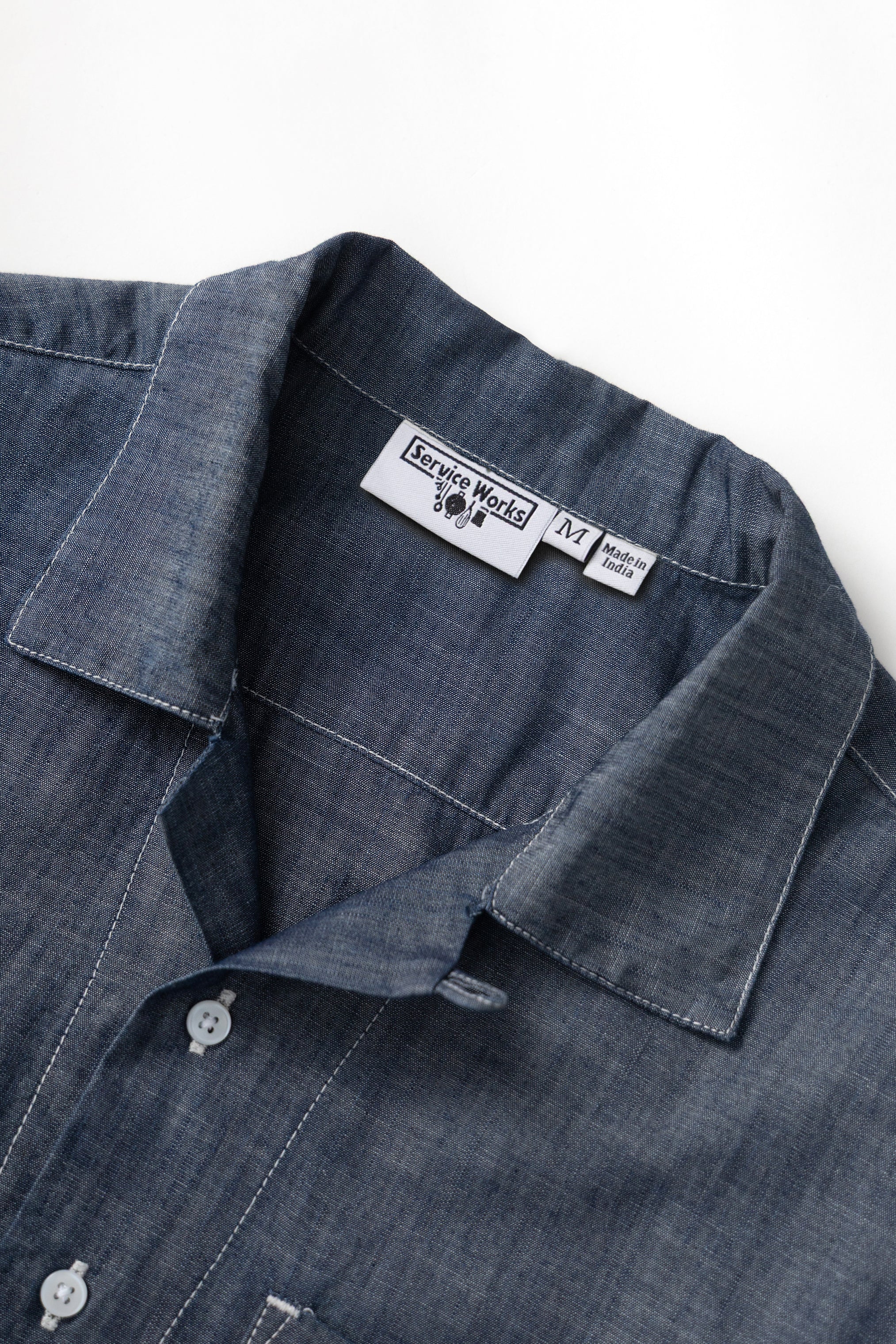 Service Works - Chambray Resort Shirt - Dark Blue – Service Works