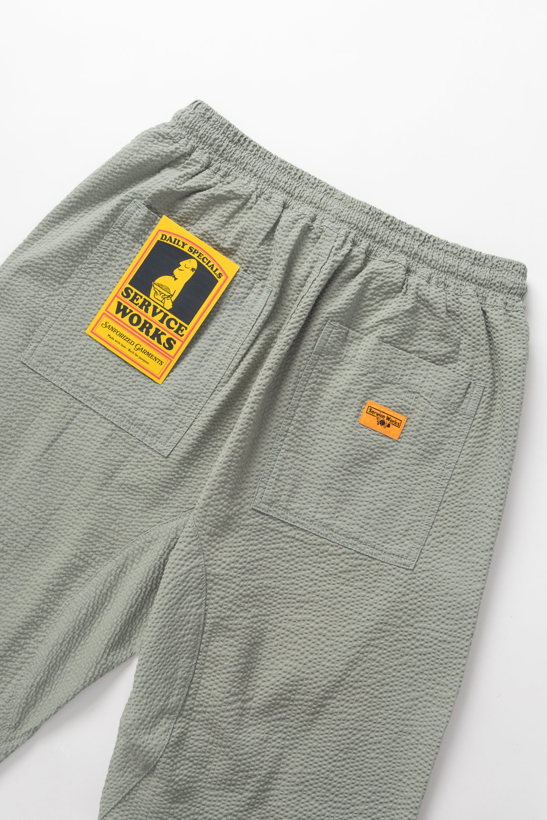 Seersucker Chef Pants - Sage