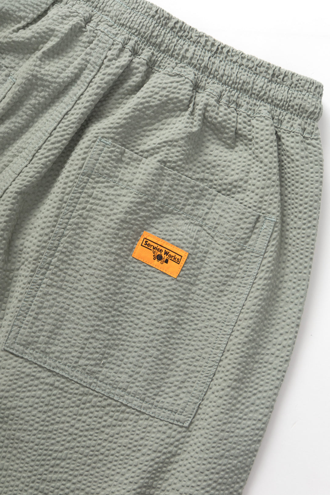 Seersucker Chef Pants - Sage