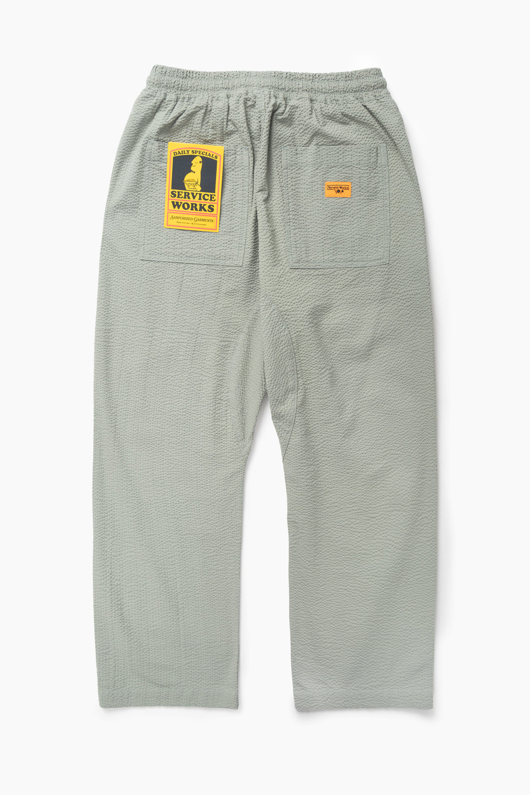 Seersucker Chef Pants - Sage