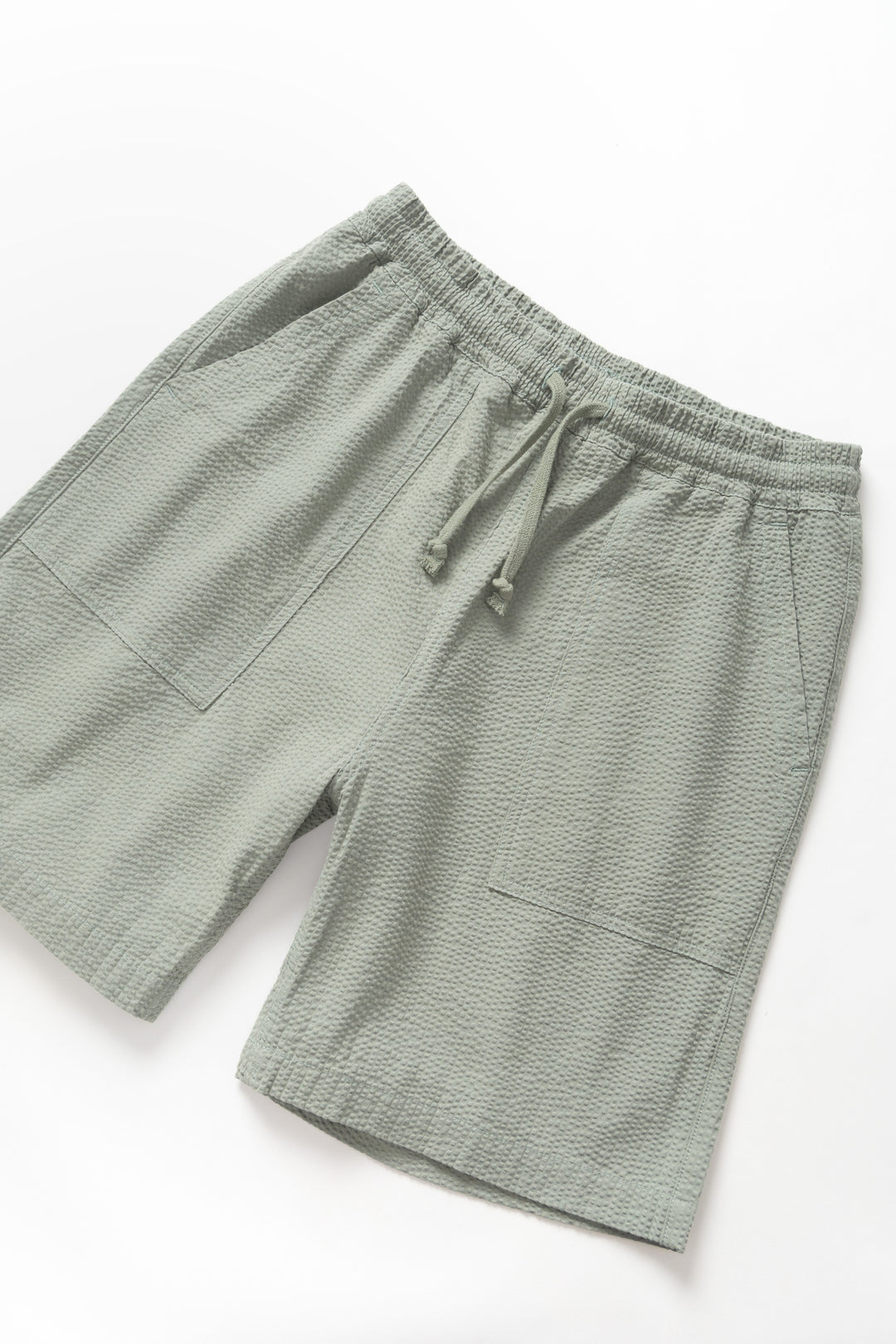 Seersucker Chef Shorts - Sage