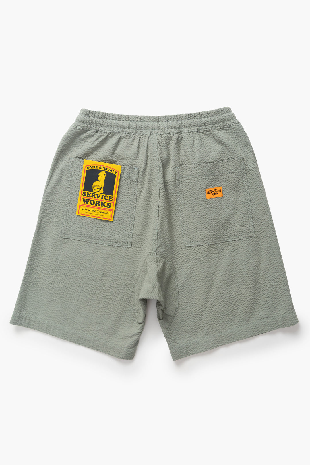 Seersucker Chef Shorts - Sage