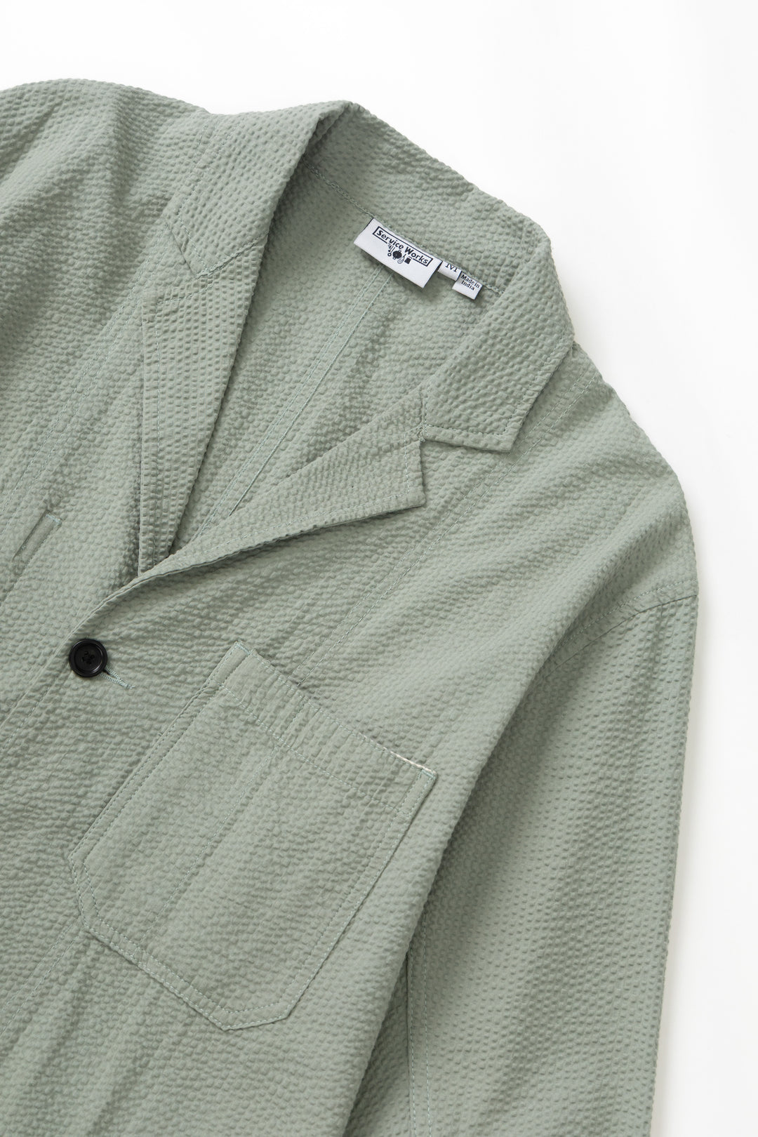 Seersucker Server Suit Jacket - Sage