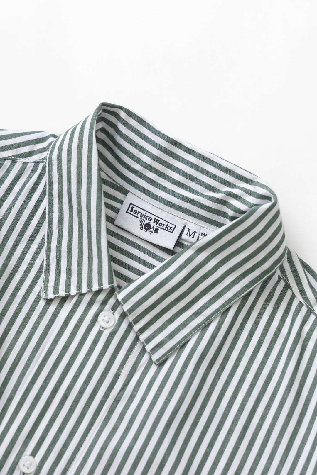 Poplin Stripe Waiter Shirt - Forest