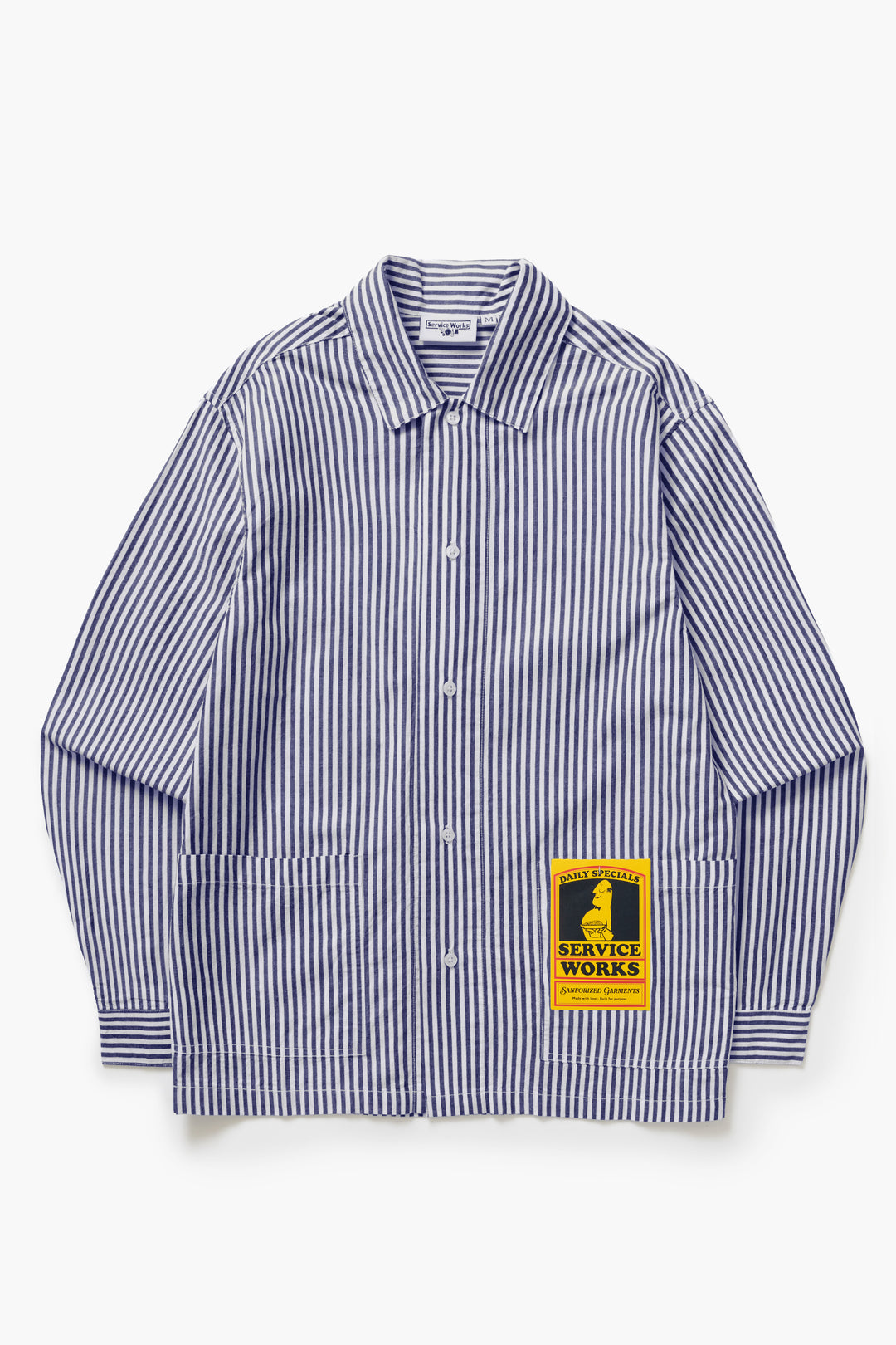 Poplin Stripe Waiter Shirt - Royal
