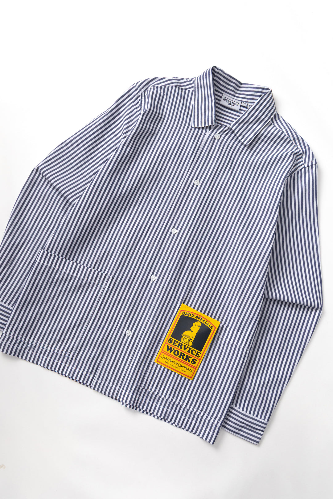 Poplin Stripe Waiter Shirt - Royal