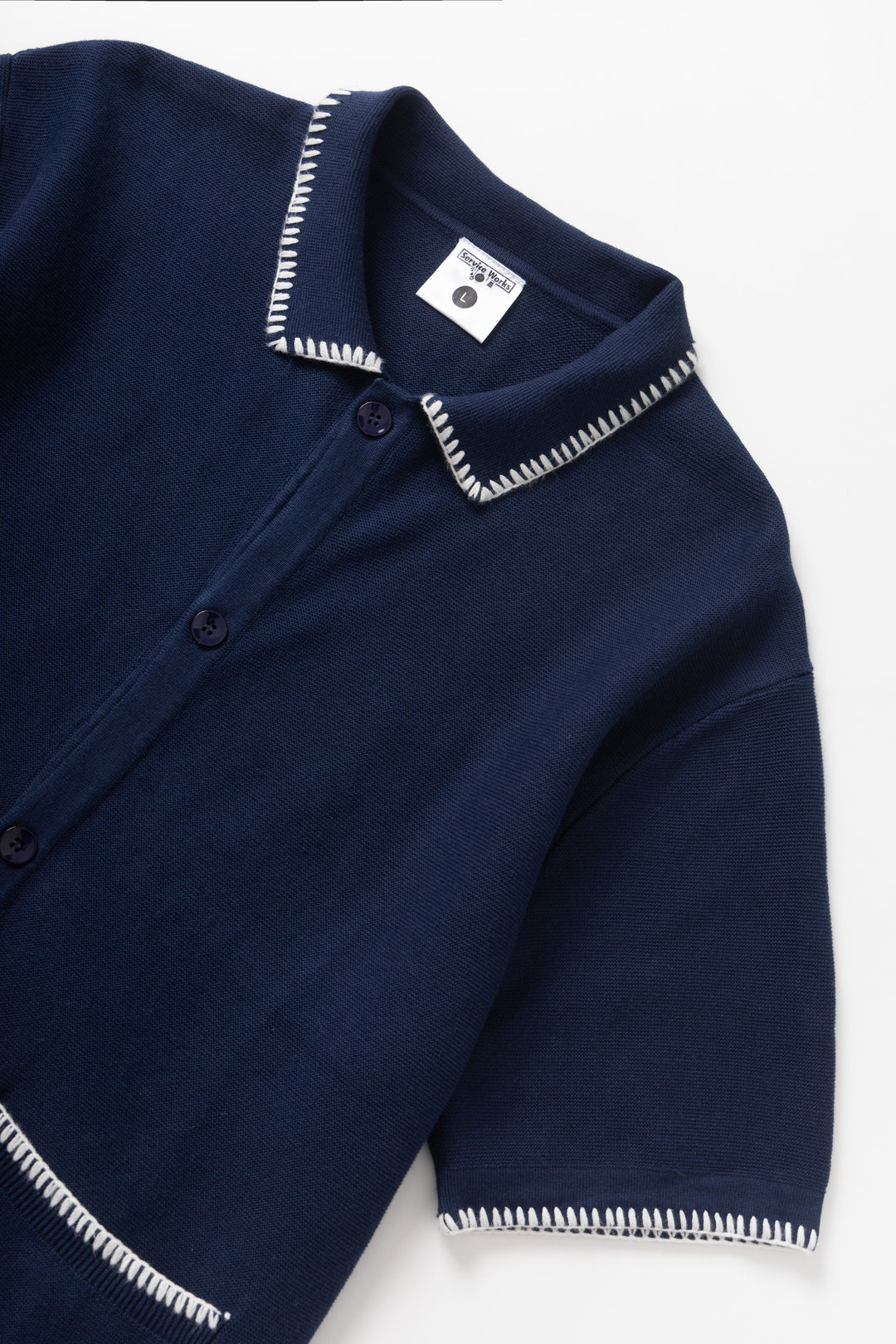 Blanket Stitch Knit - Navy