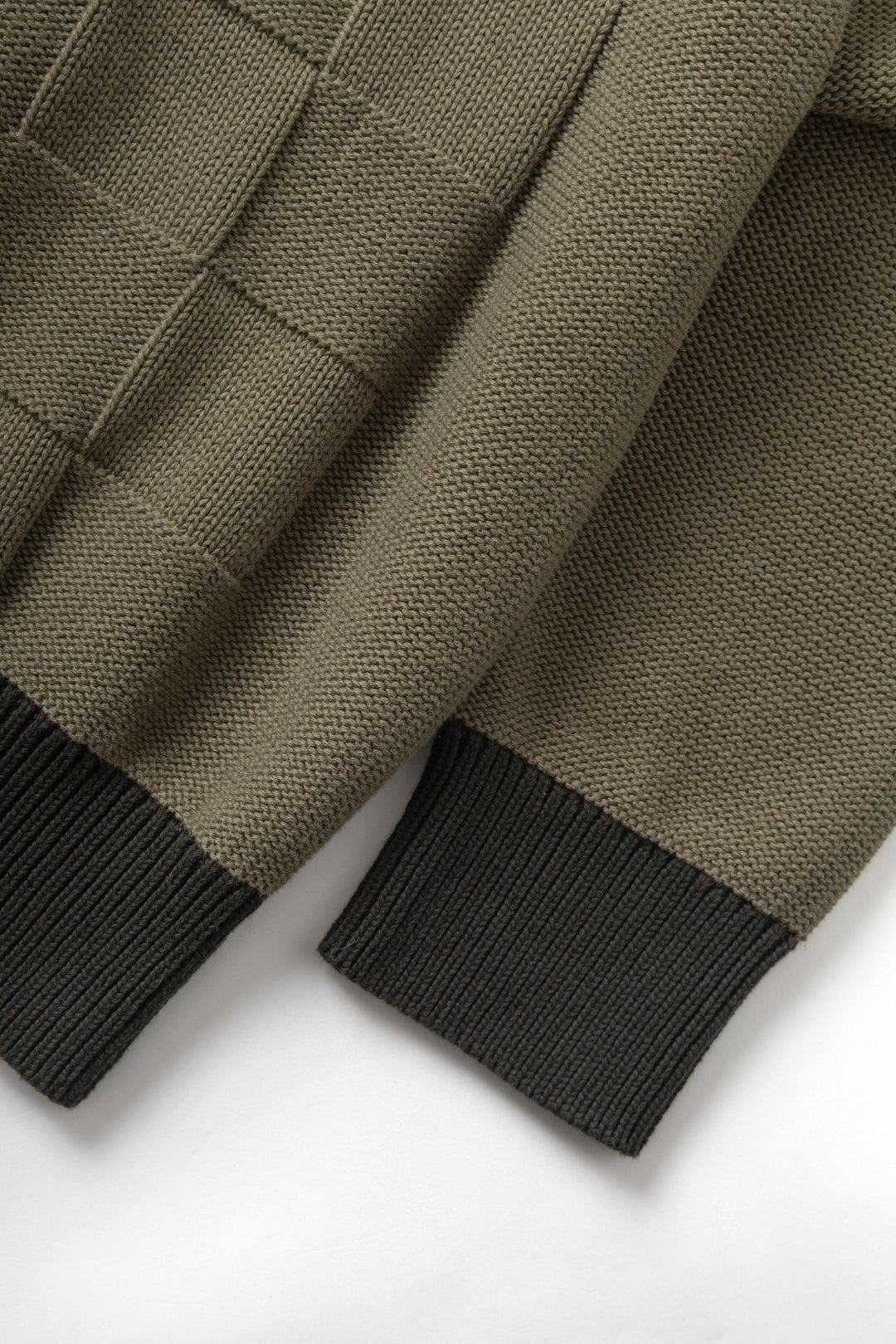 Check Panel Cardigan - Olive