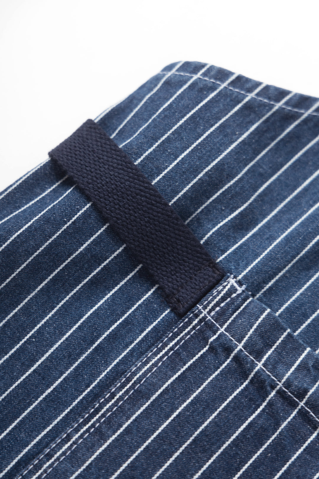Pinstripe Denim Apron - Indigo