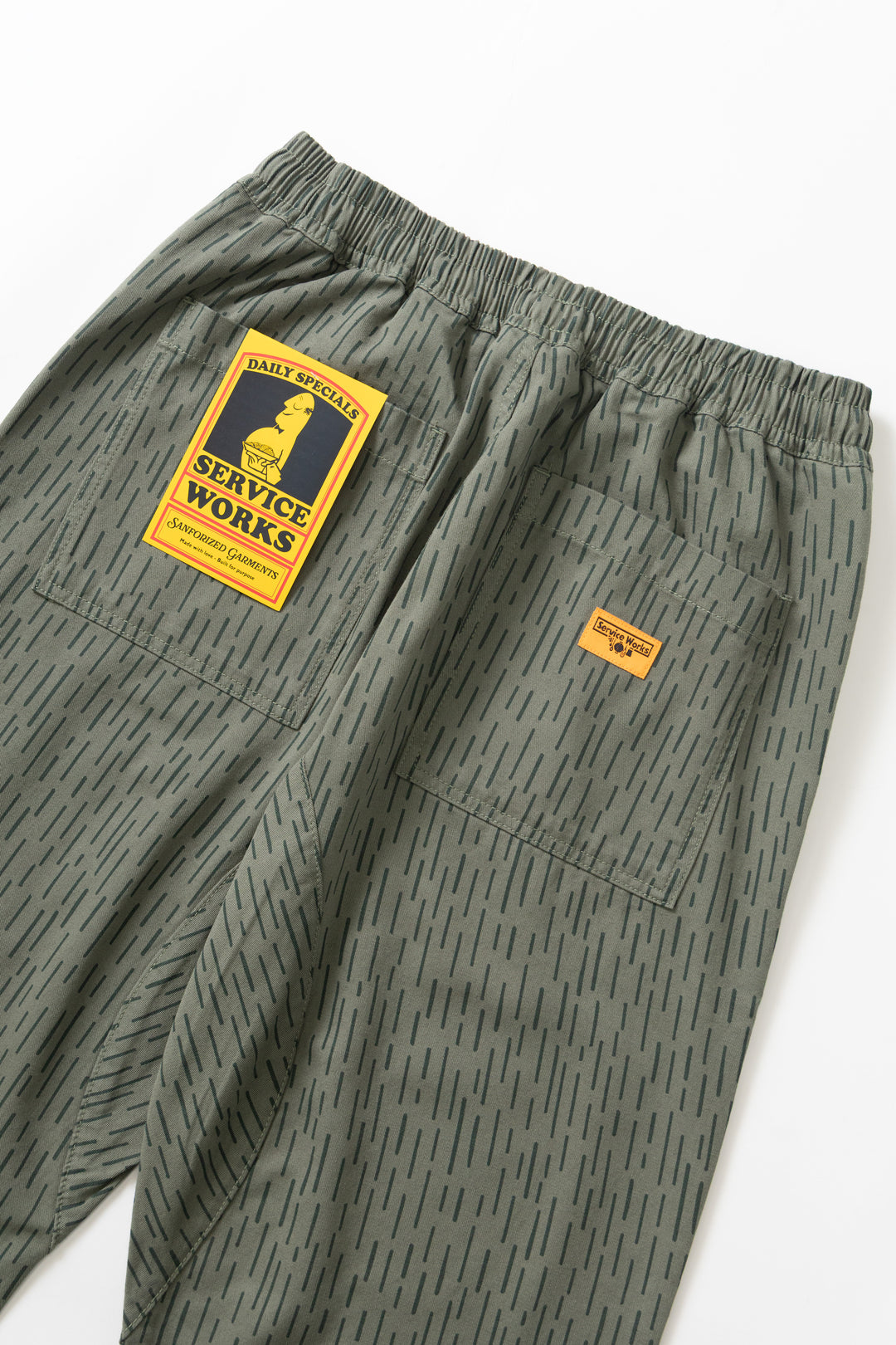Patterned Chef Pants - Raindrop Green