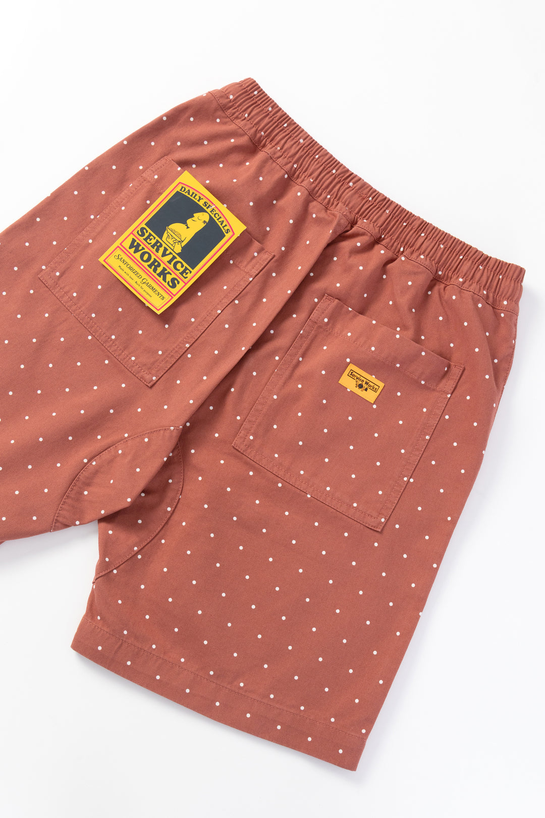 Polka Dot Chef Shorts - Clay