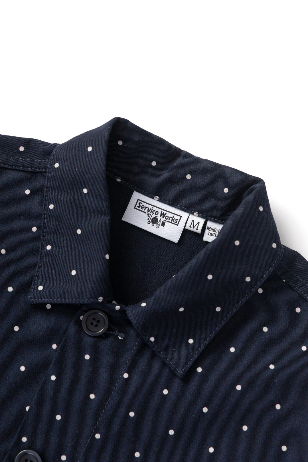 Polka Dot Chore Shirt - Navy
