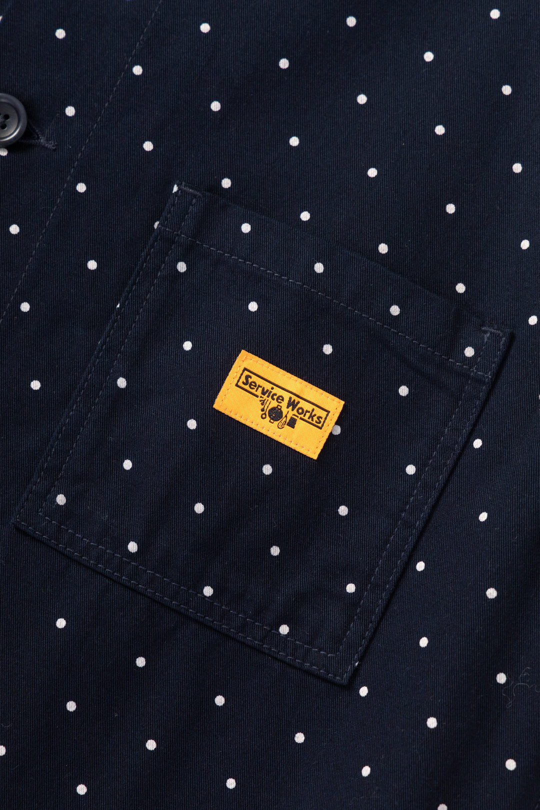 Polka Dot Chore Shirt - Navy