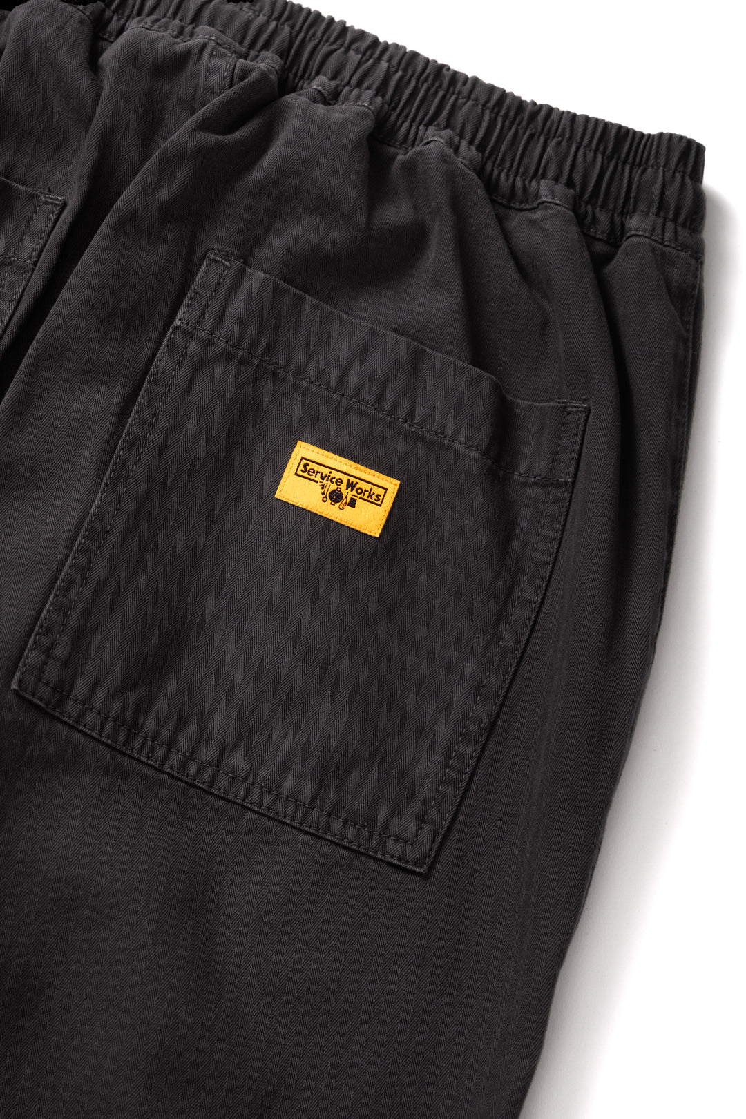 Pigment Herringbone Chef Pants - Black