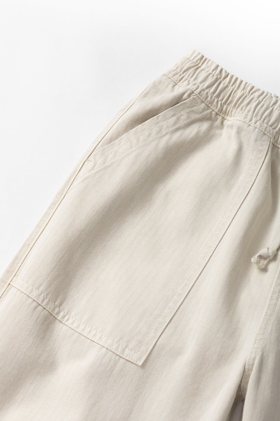 Pigment Herringbone Chef Pants - Bone