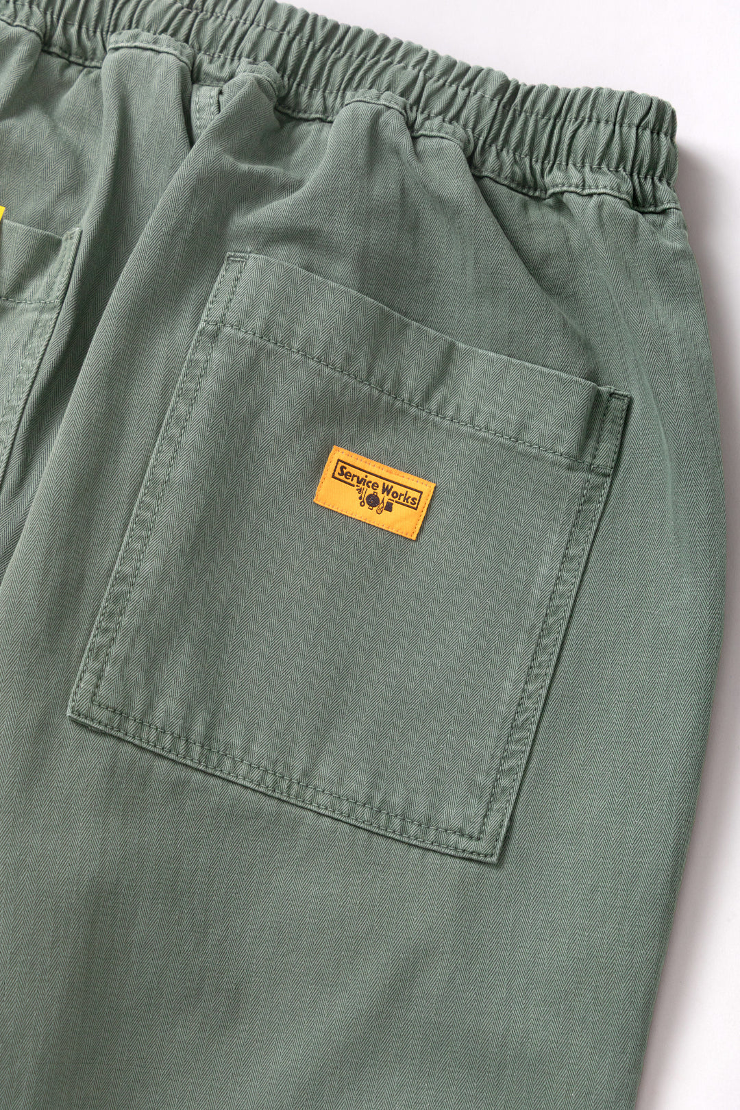 Pigment Herringbone Chef Pants - Olive