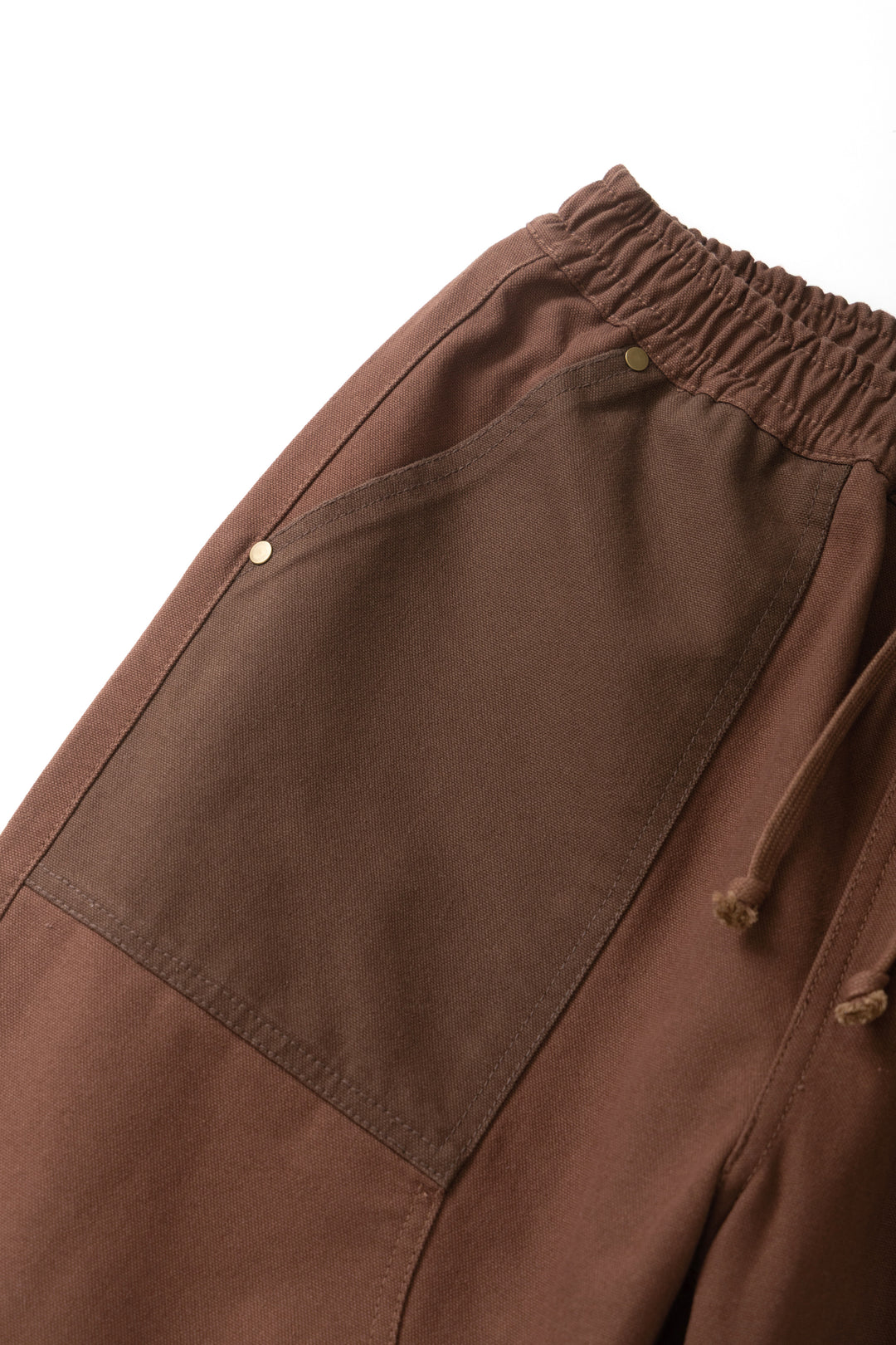 Patchwork Utility Chef Pants - Brown