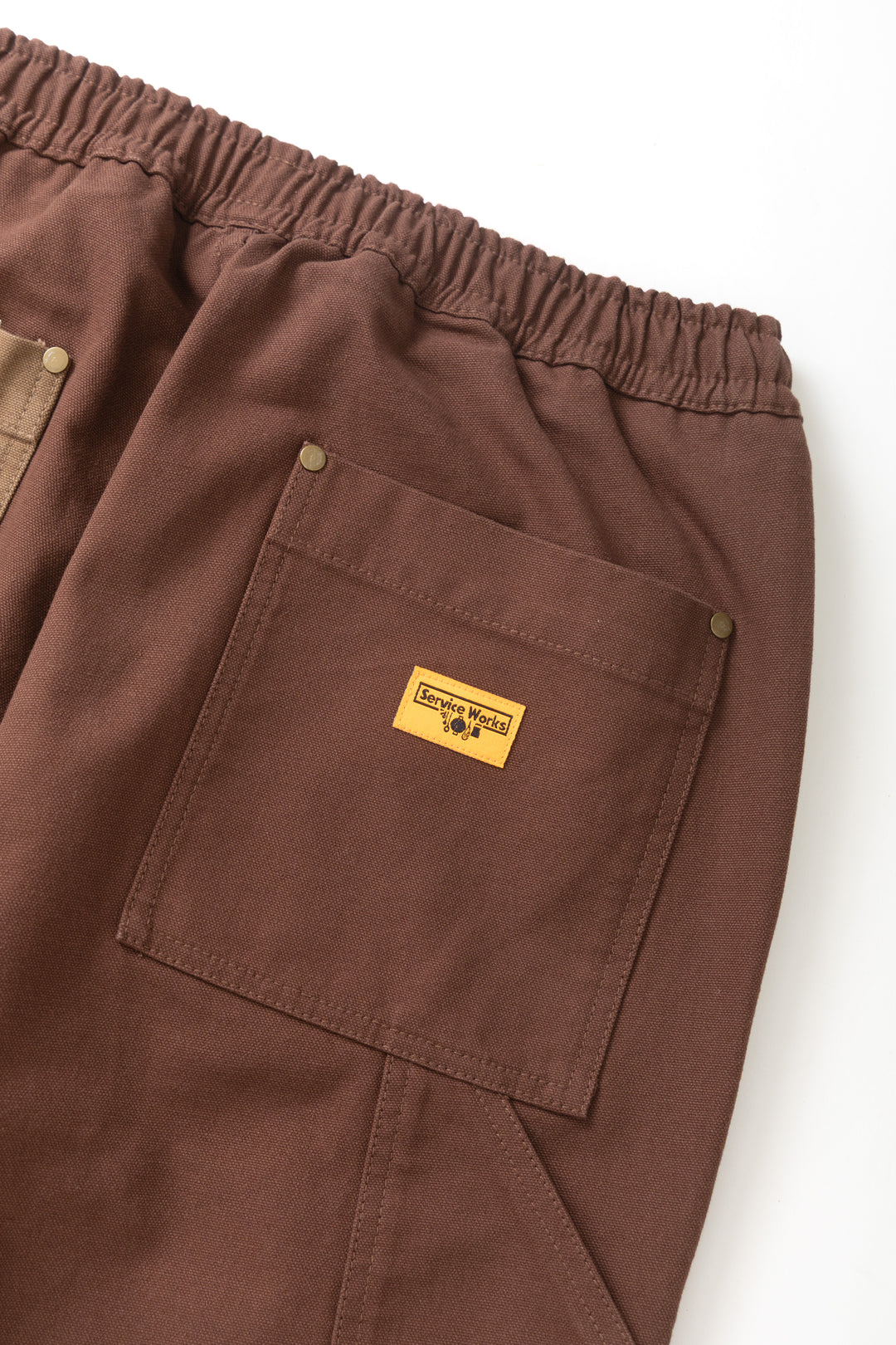 Patchwork Utility Chef Pants - Brown