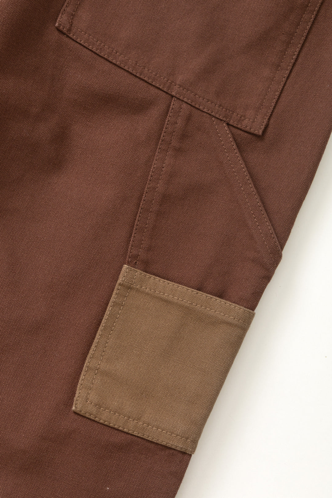 Patchwork Utility Chef Pants - Brown