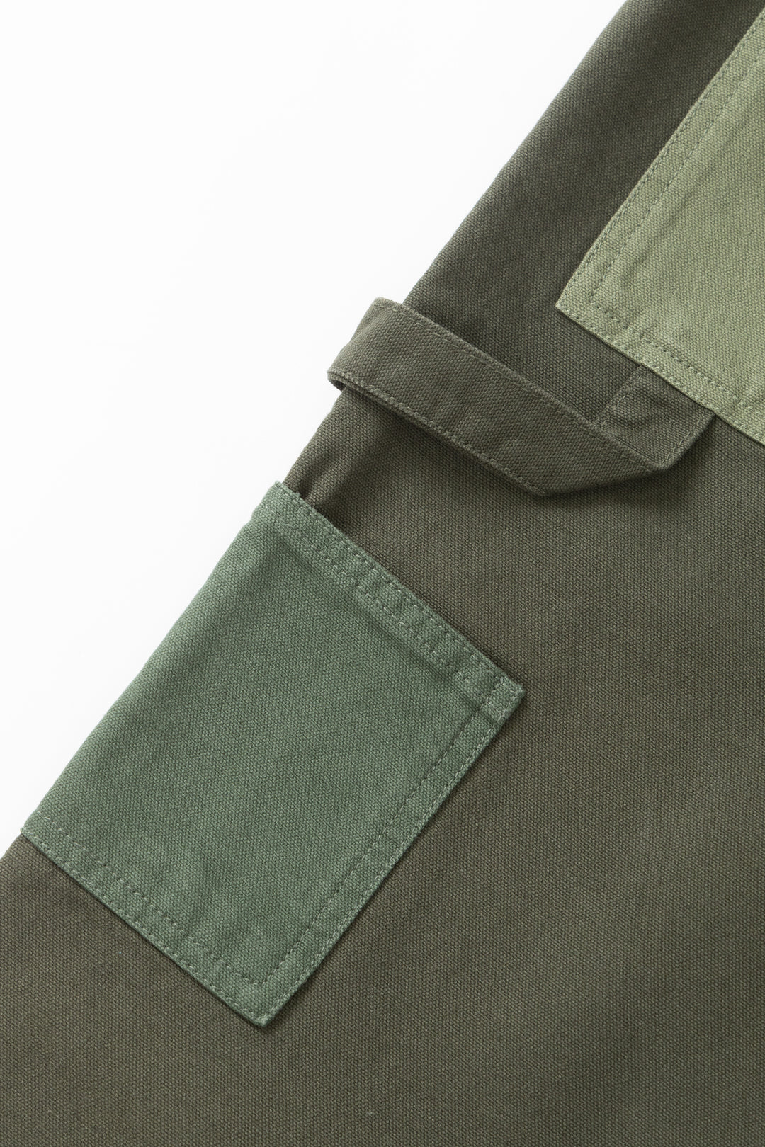Patchwork Utility Chef Pants - Green