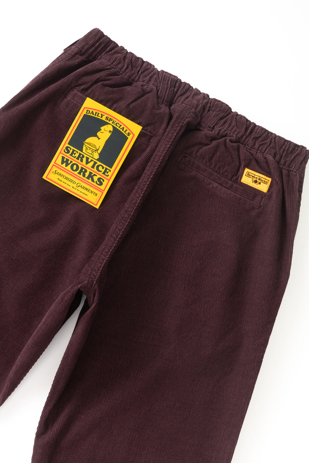 Fine Cord Waiter Pants - Burgundy