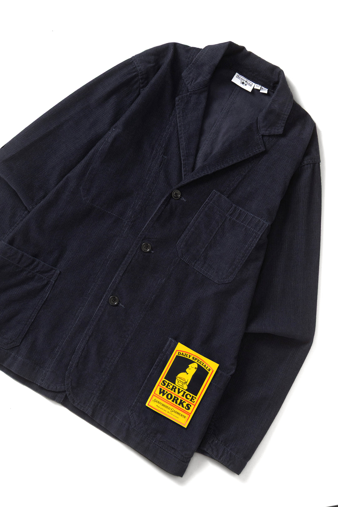Fine Cord Server Suit Jacket - Dark Navy
