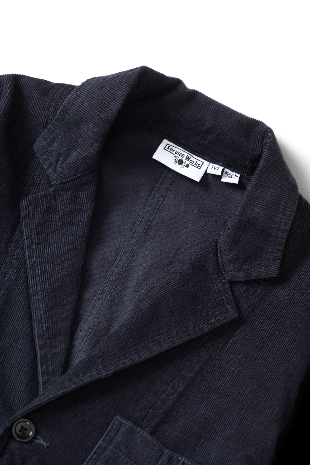 Fine Cord Server Suit Jacket - Dark Navy