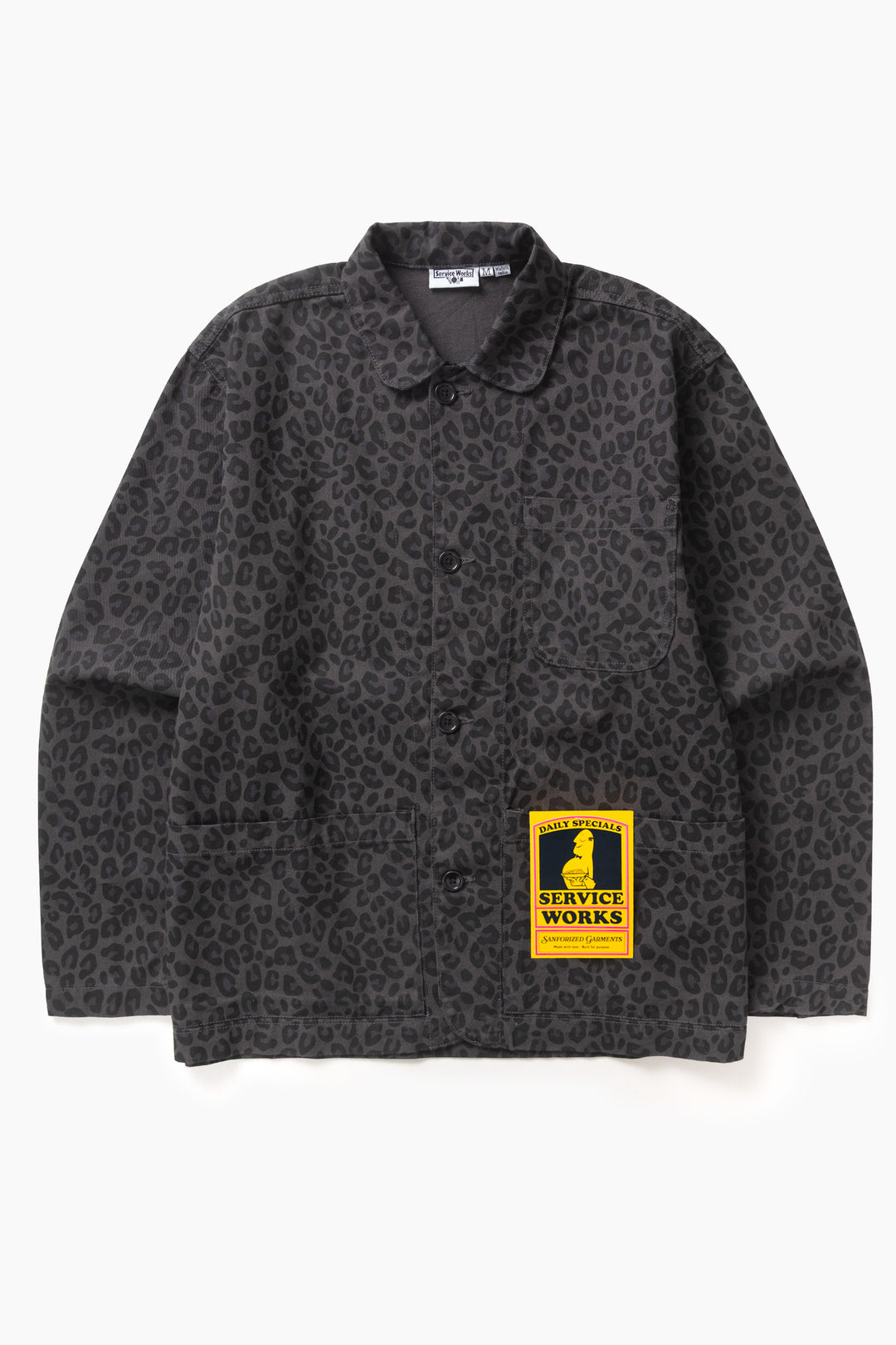 Patterned Easy Chef Shirt - Black Leopard