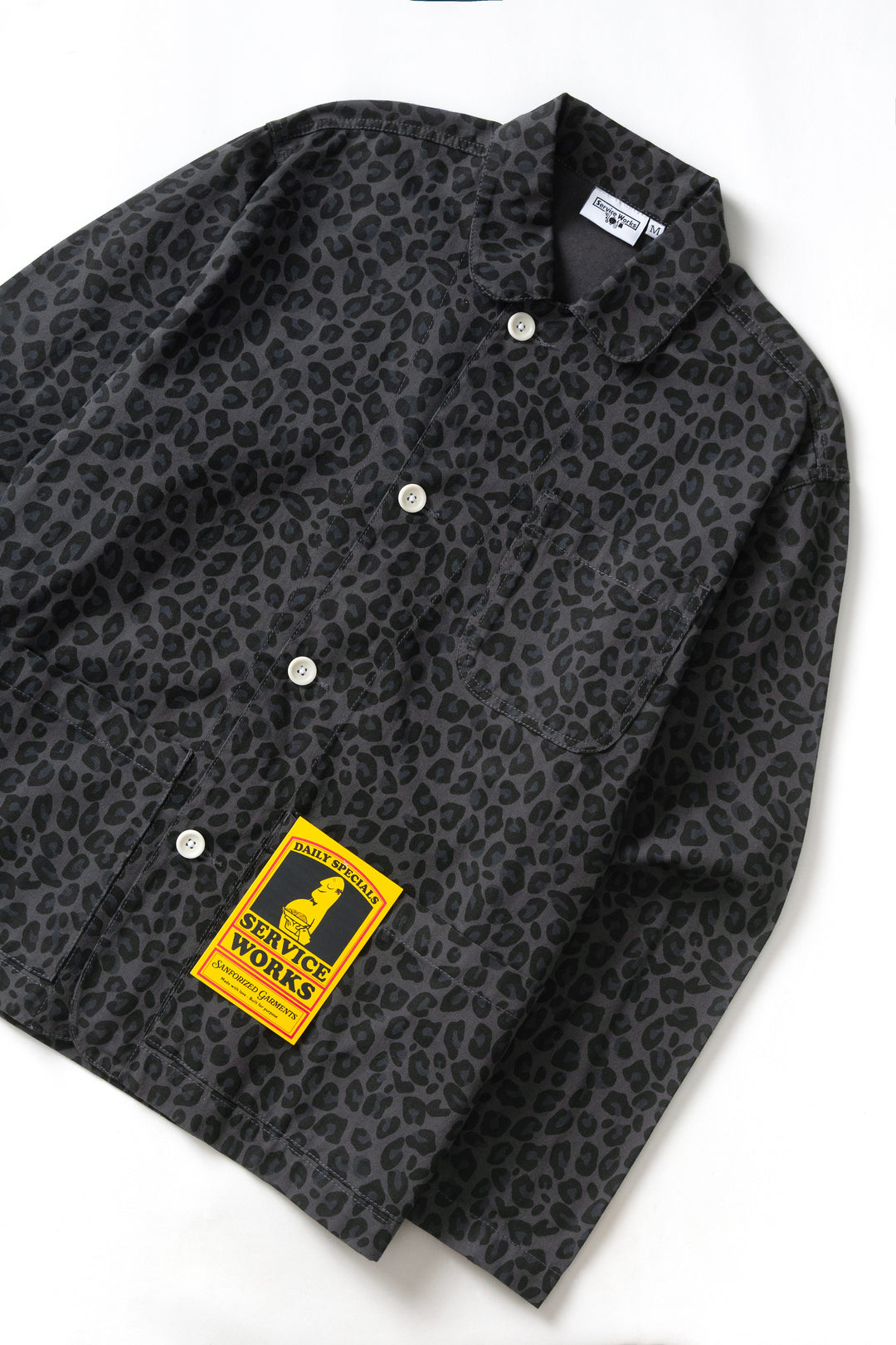 Patterned Easy Chef Shirt - Black Leopard