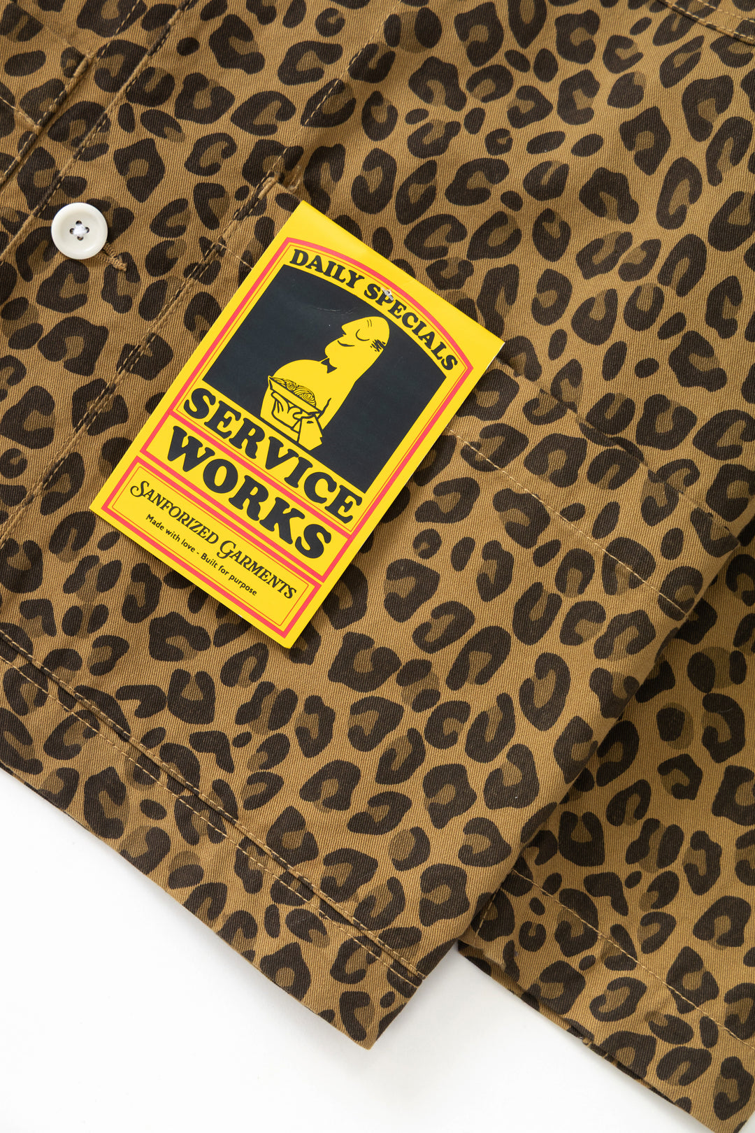Patterned Easy Chef Shirt - Brown Leopard