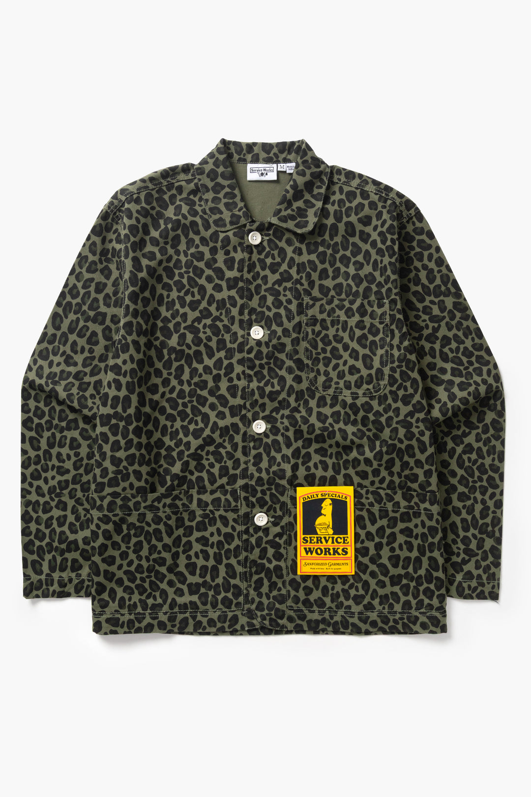 Patterned Easy Chef Shirt - Green Leopard