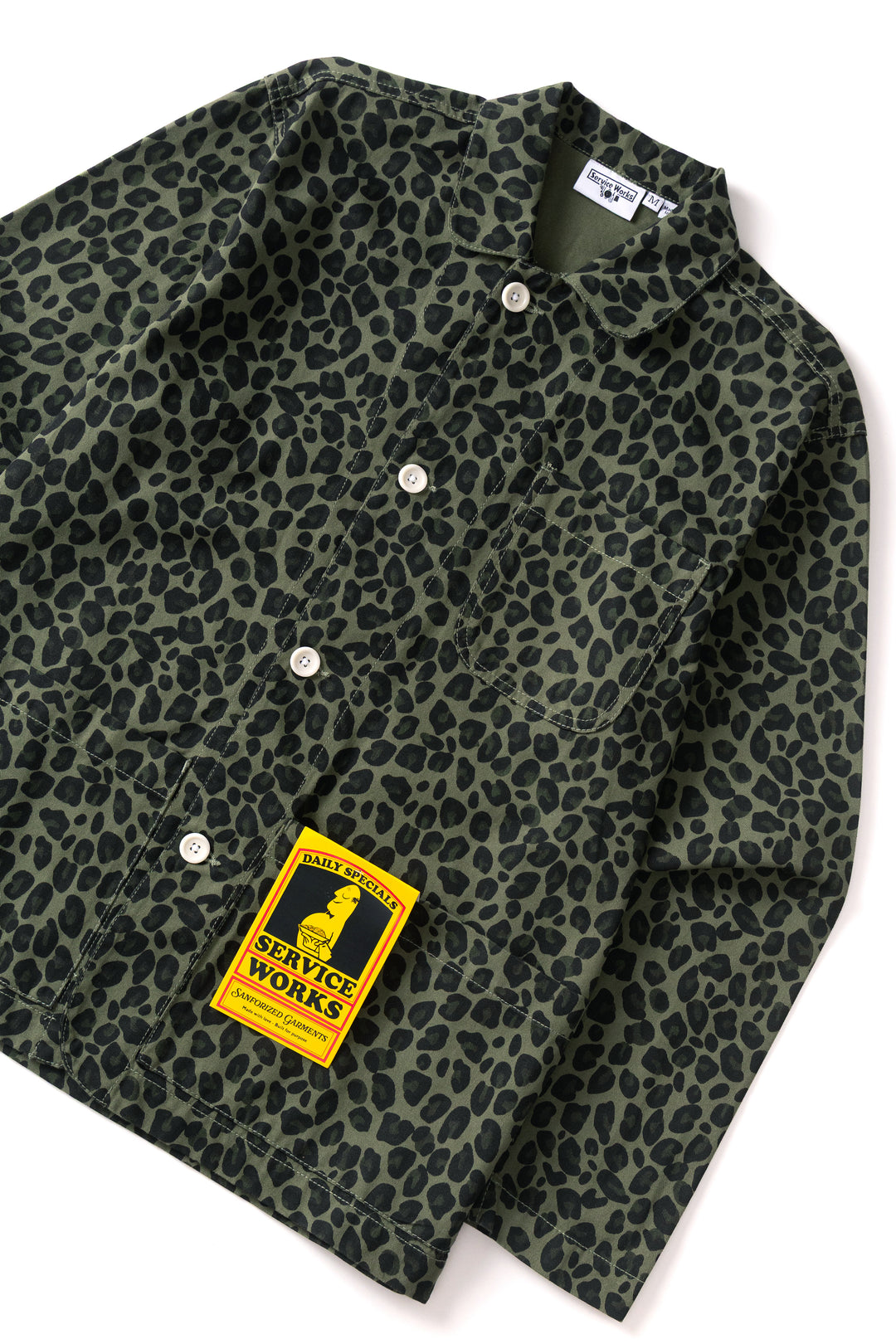 Patterned Easy Chef Shirt - Green Leopard