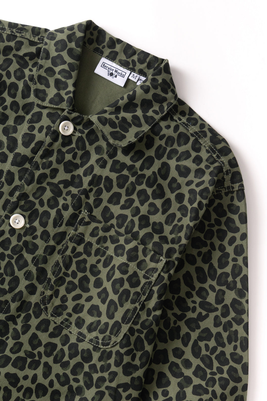 Patterned Easy Chef Shirt - Green Leopard