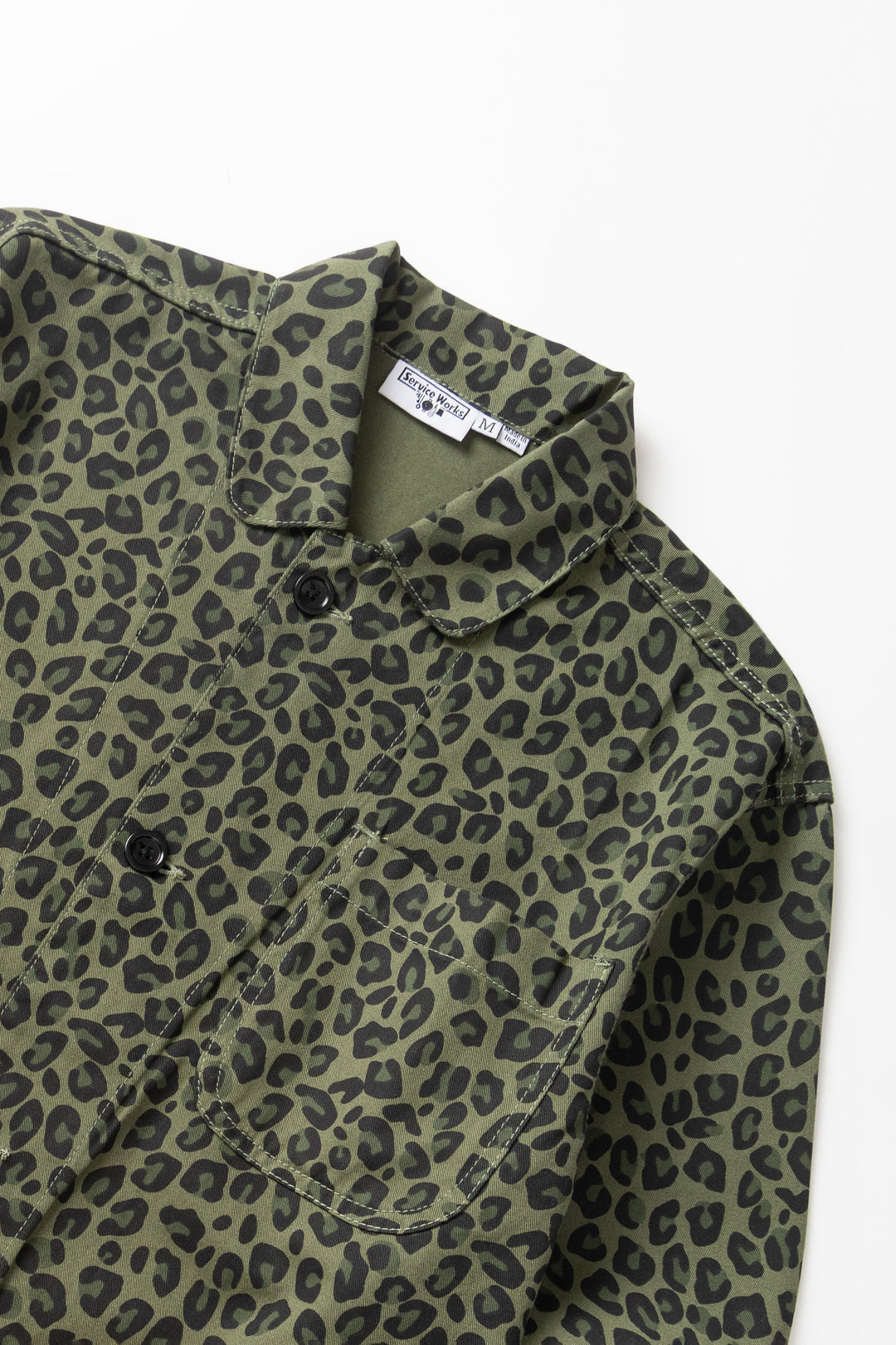 Patterned Easy Chef Shirt - Green Leopard