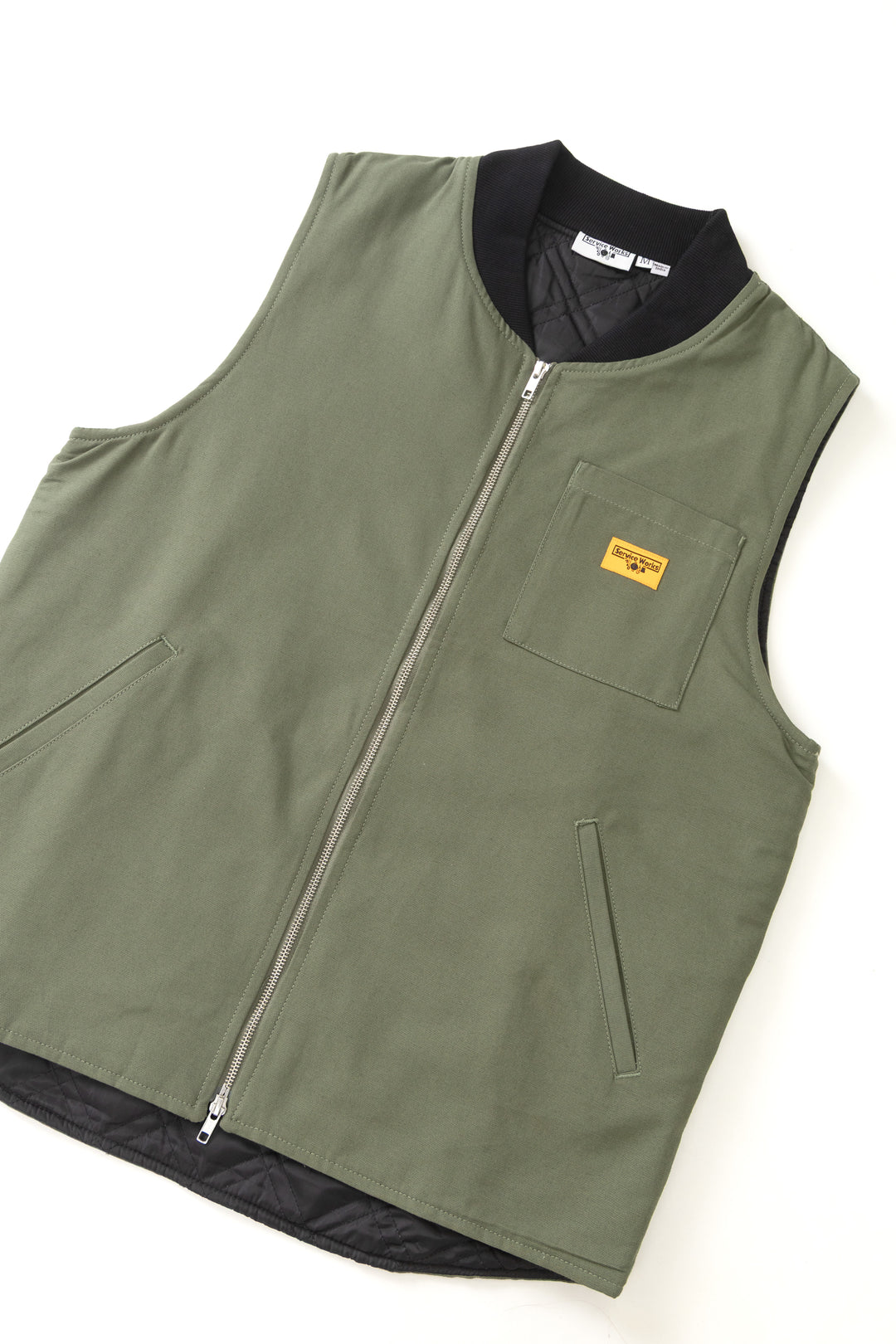 Padded Work Vest Jacket - Olive