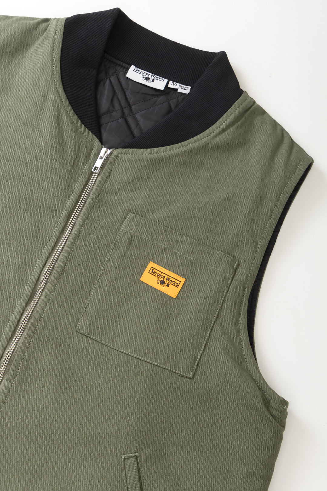 Padded Work Vest Jacket - Olive