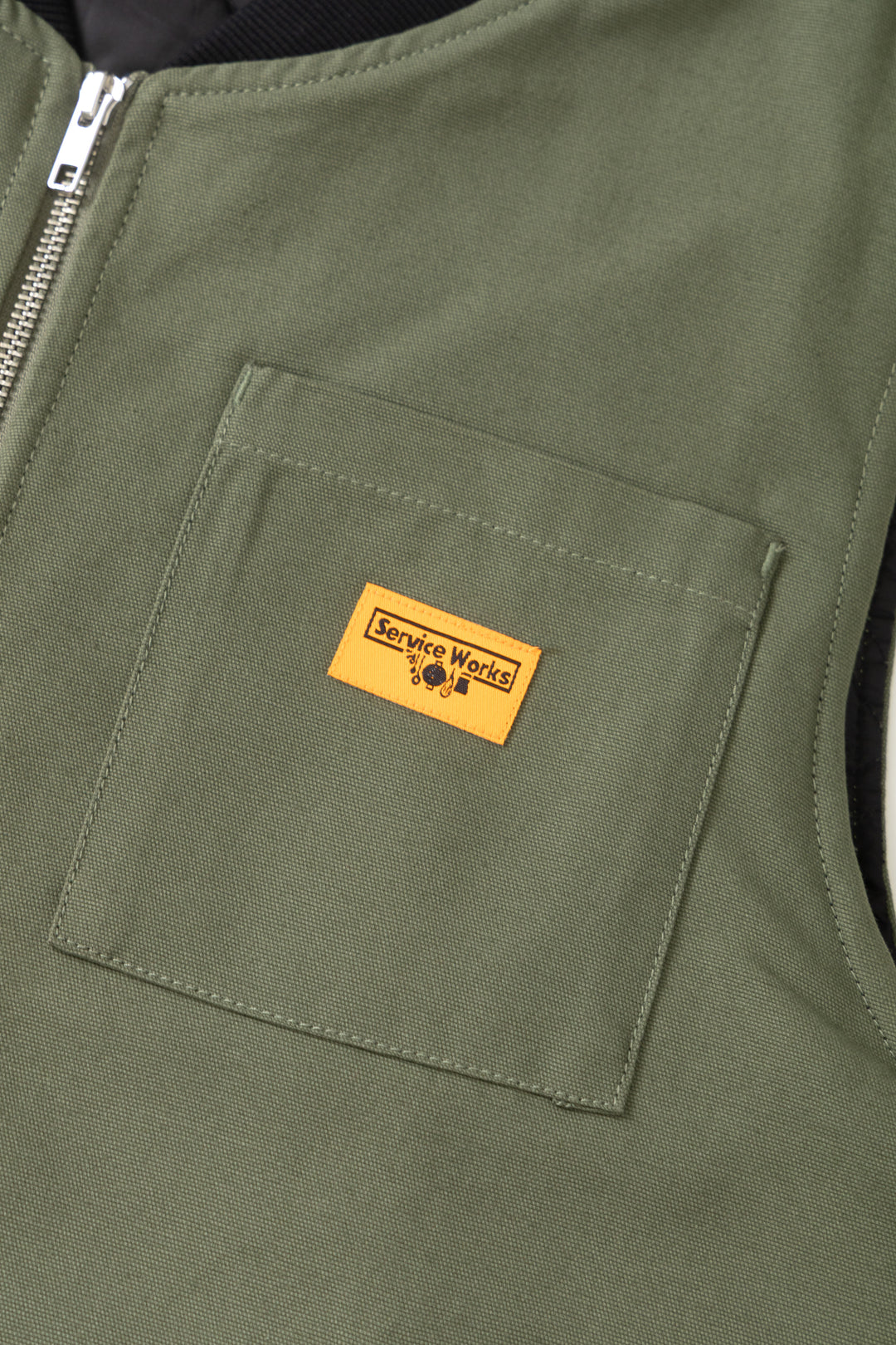 Padded Work Vest Jacket - Olive