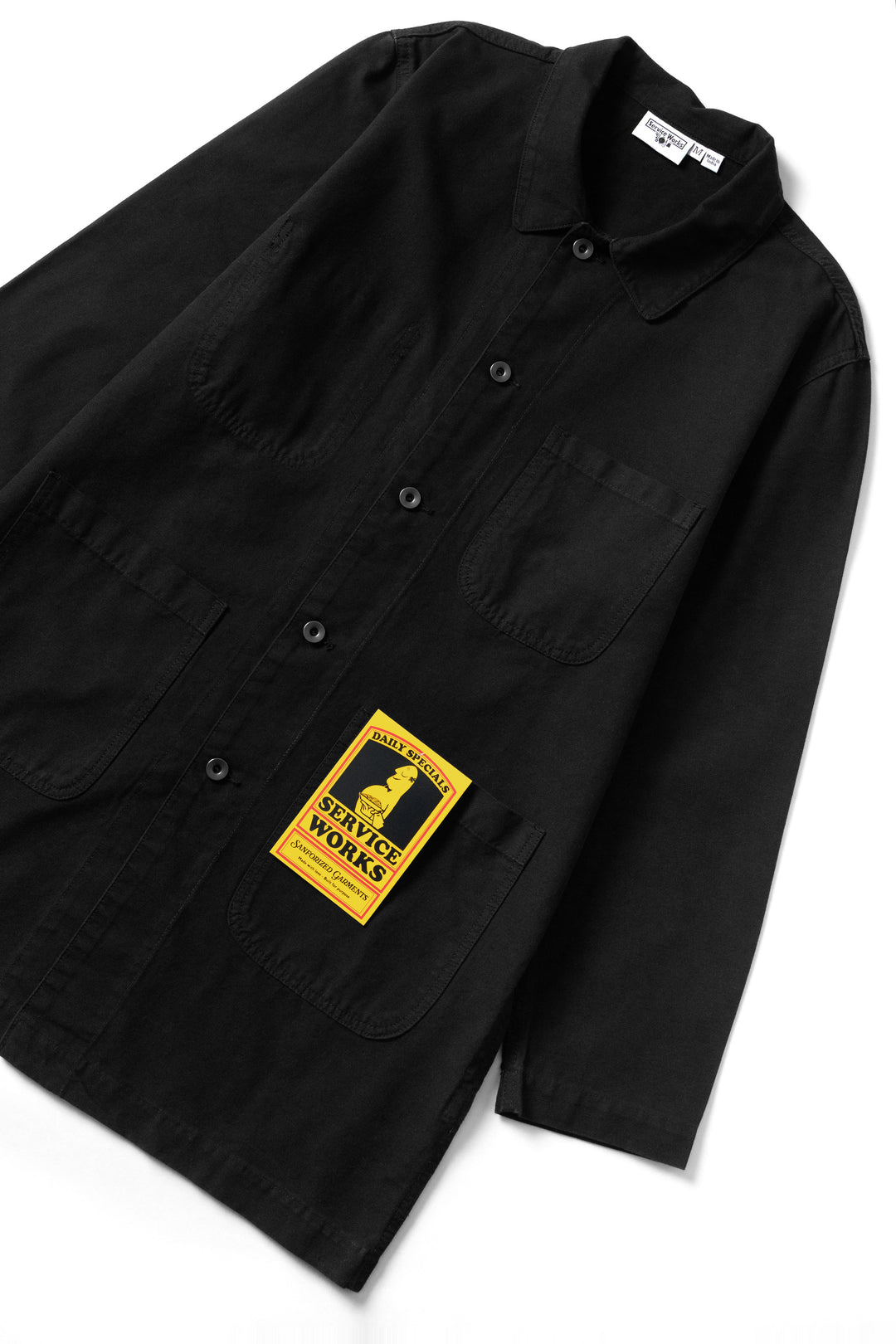 Canvas Long Shop Coat - Black