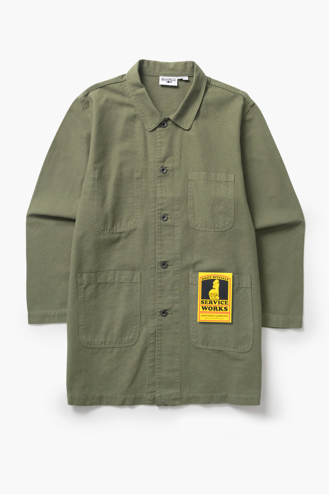 Canvas Long Shop Coat - Olive