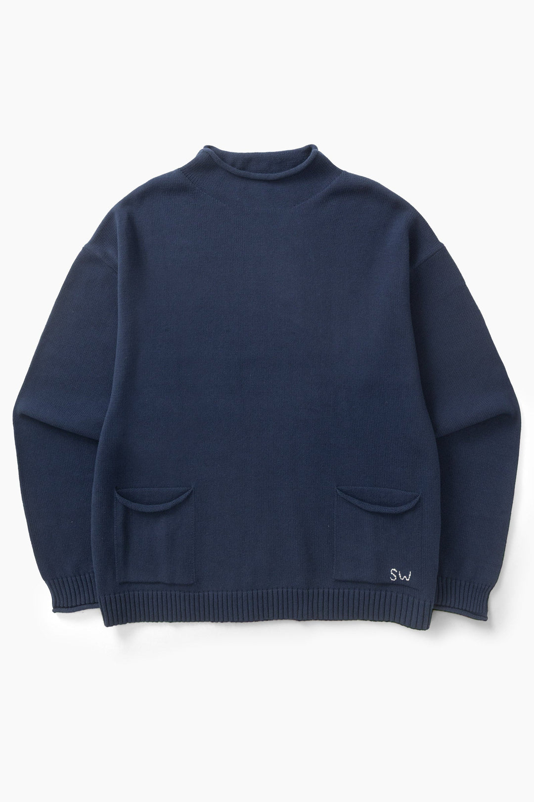 Mock Smock Sweater - Navy