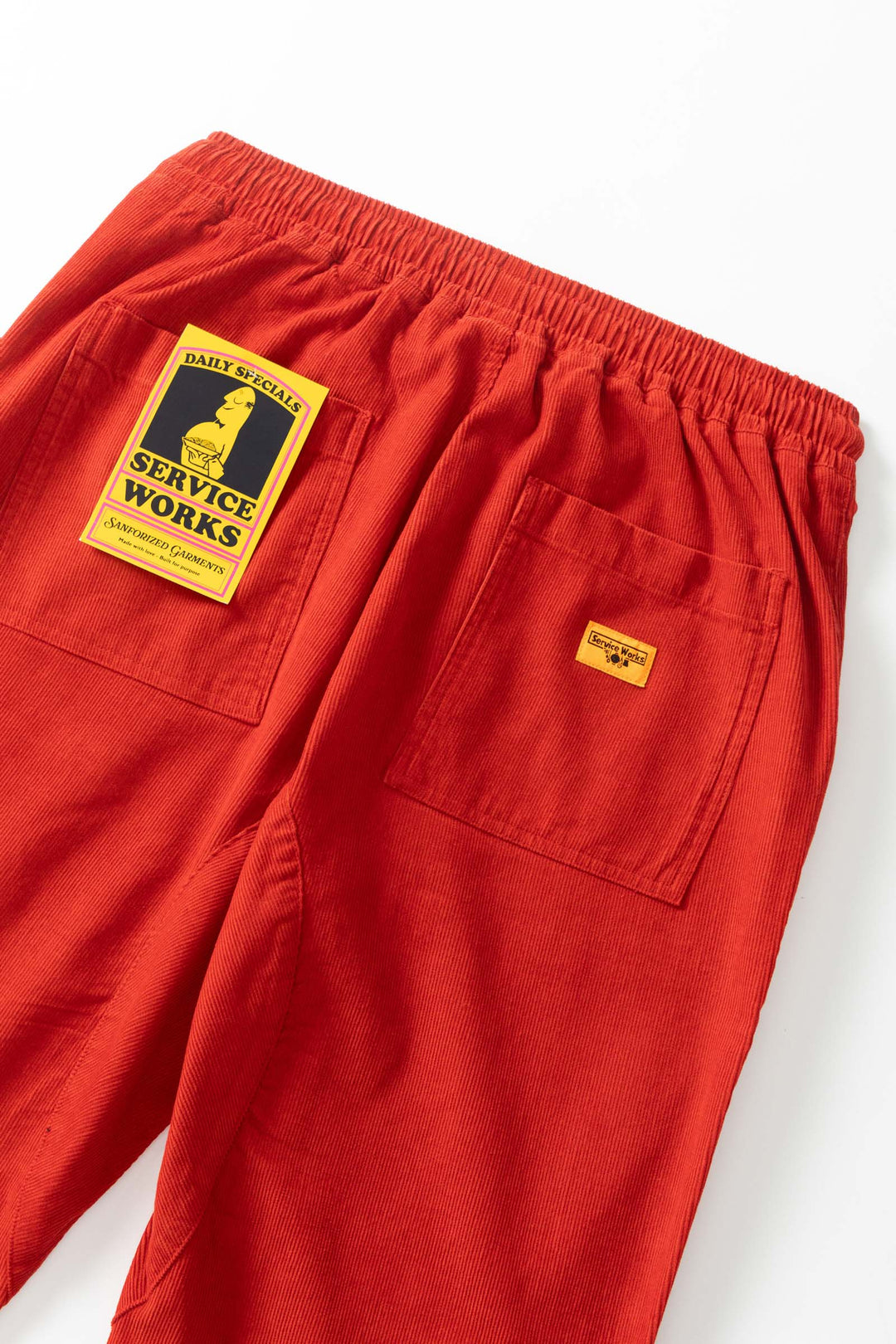 Fine Cord Chef Pants - Red
