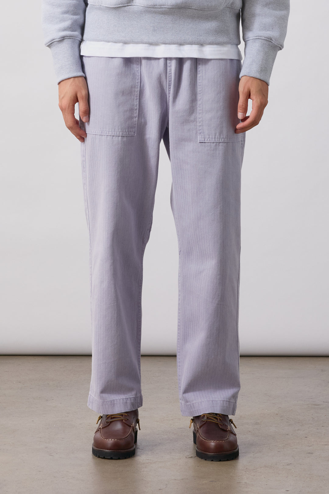 Pigment Herringbone Chef Pants - Lavender