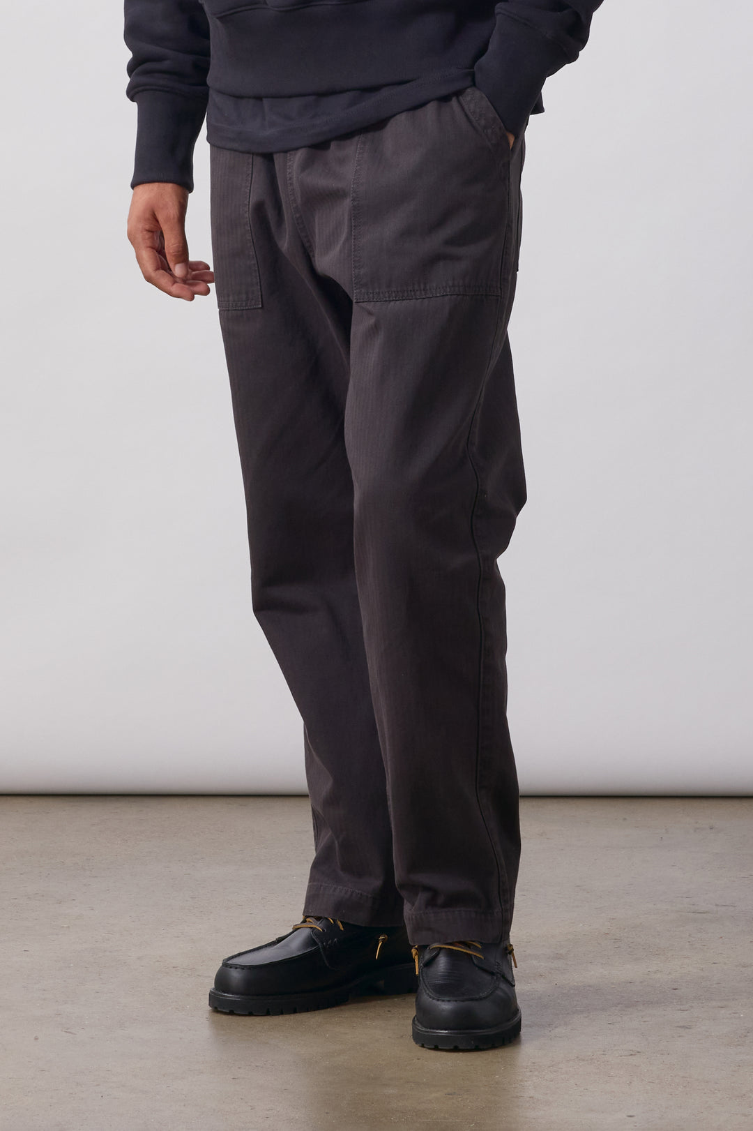 Pigment Herringbone Chef Pants - Black