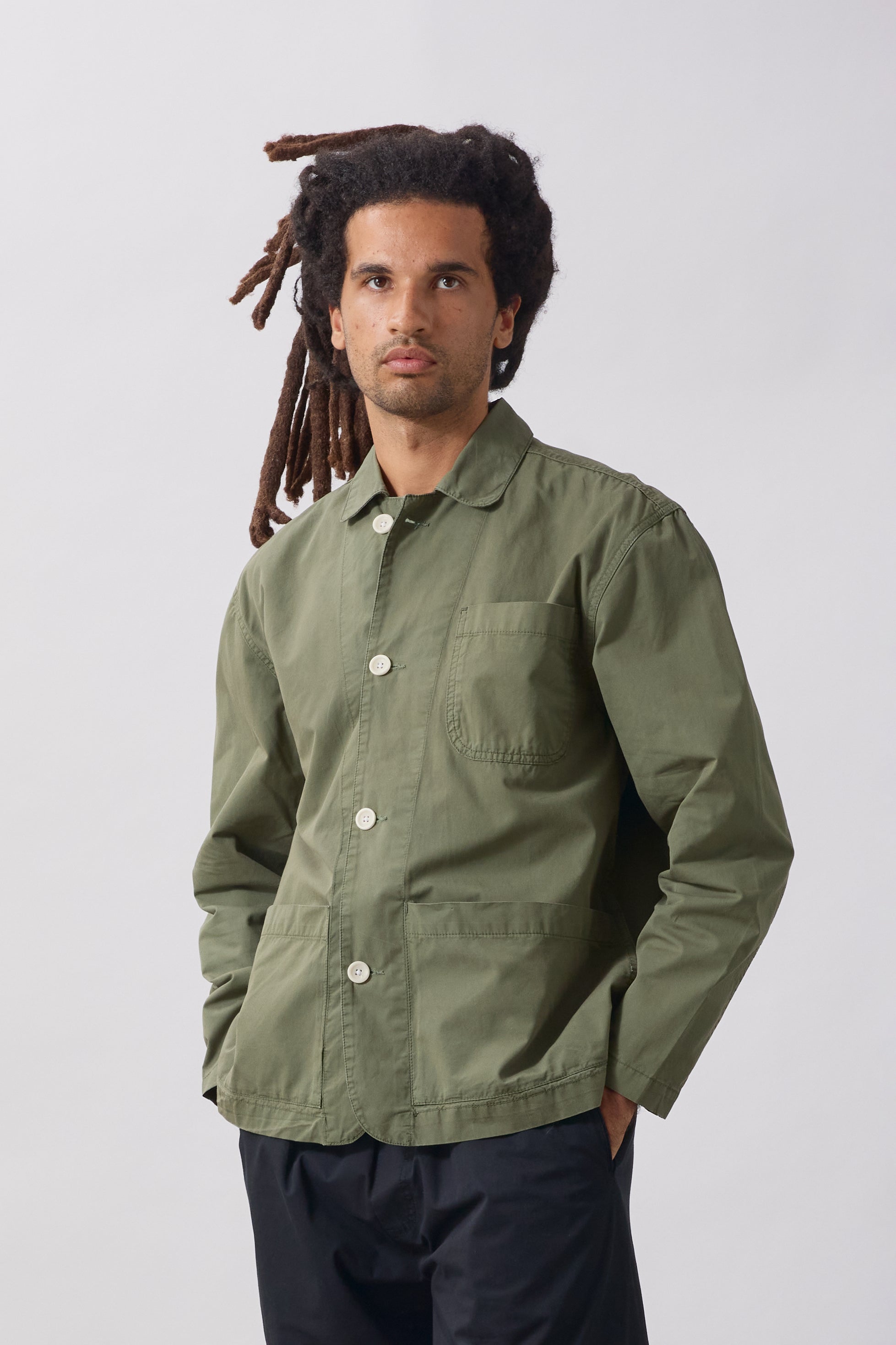 Y’s military cut sew Tech Twill Easy Chef Shirt - Olive – Service Works London