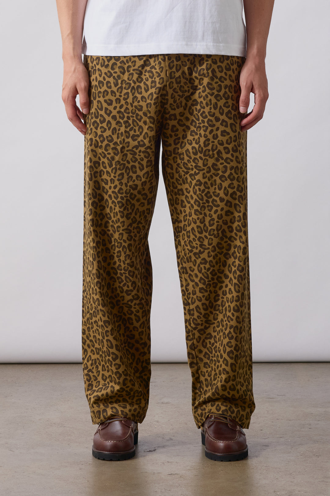 Patterned Easy Chef Pants - Brown Leopard