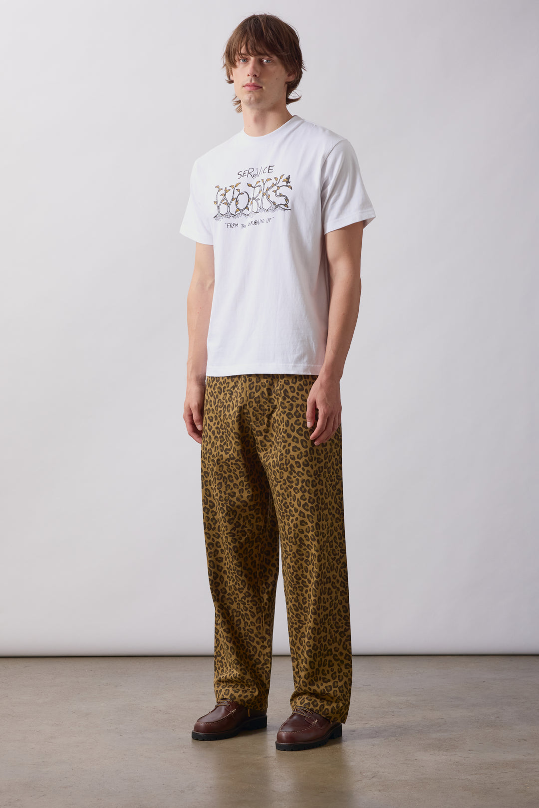 Patterned Easy Chef Pants - Brown Leopard